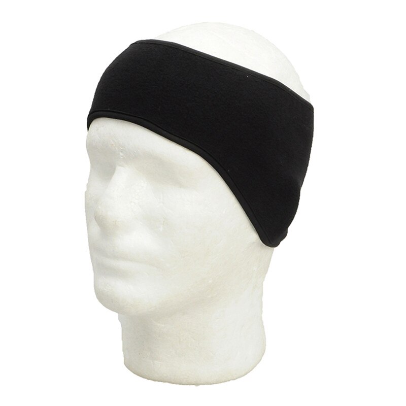 Diadema para ciclismo al aire libre, orejeras de lana cálidas de invierno, protección contra el viento para los oídos, tapa con gancho y lazo para la cabeza para hombres y mujeres: Black