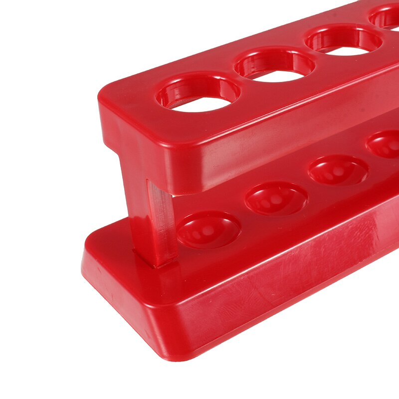Rött plast provrörsställ 6 hål hållare stöd byrett stativ laboratorie provrör stativ hylla labb skolmaterial