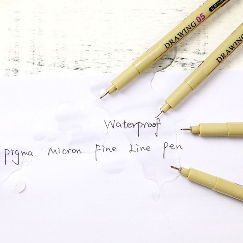 6/7/8/9pcs Black Technical Graphic Fine Hook Line Painting Drawing Pen Sketch