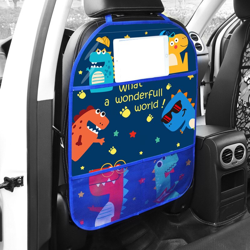Funda protectora para asiento trasero de coche de dibujos animados, alfombrillas protectoras para asiento de coche de bebé, cojín antipatadas con bolsa de almacenamiento: A2