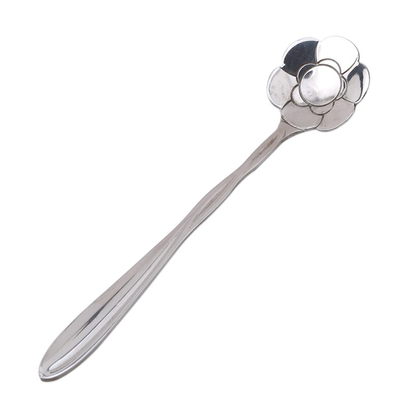 8pcs/set Tea Stainless Steel Coffee Spoon Cherry Blossoms Teaspoons Ice Cream Sugar Flatware Sliver Gold Kitchen Tableware Tools