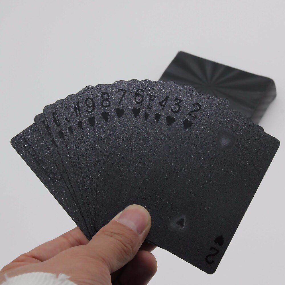 SKFC Waterproof Black Plastic Poker Playing Cards Matte Back Smooth Face Cards