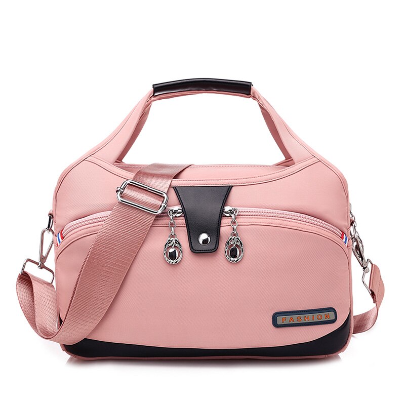 De Nylon, grande, bolsas de mensajero para mujeres, bolsos de las señoras hembra impermeable hombro bolsas de de bolsas para las mujeres: Pink