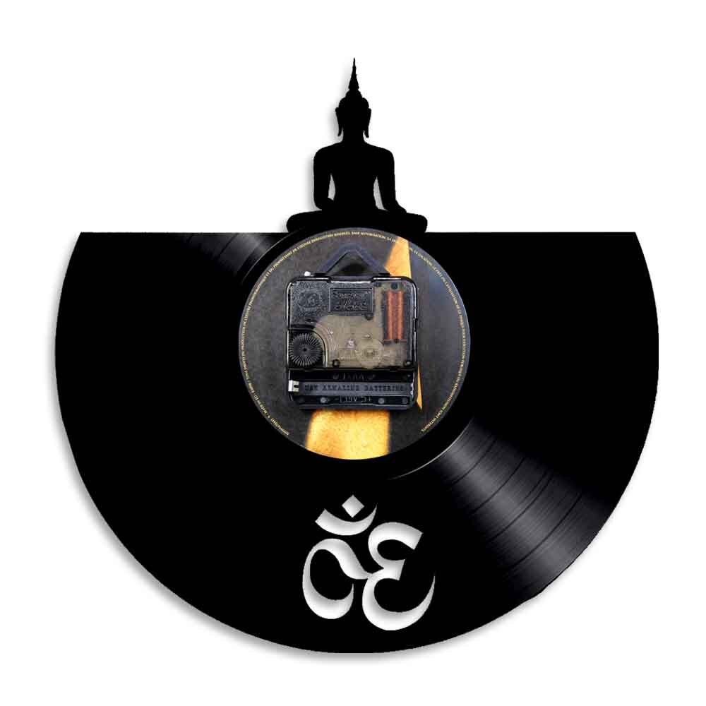 Boeddha Led Wall Art Boeddha Mediteren Vinyl Record Wandklok Retro Unieke Muziek Art Klokken Horloge Led Verlichting Display Teken