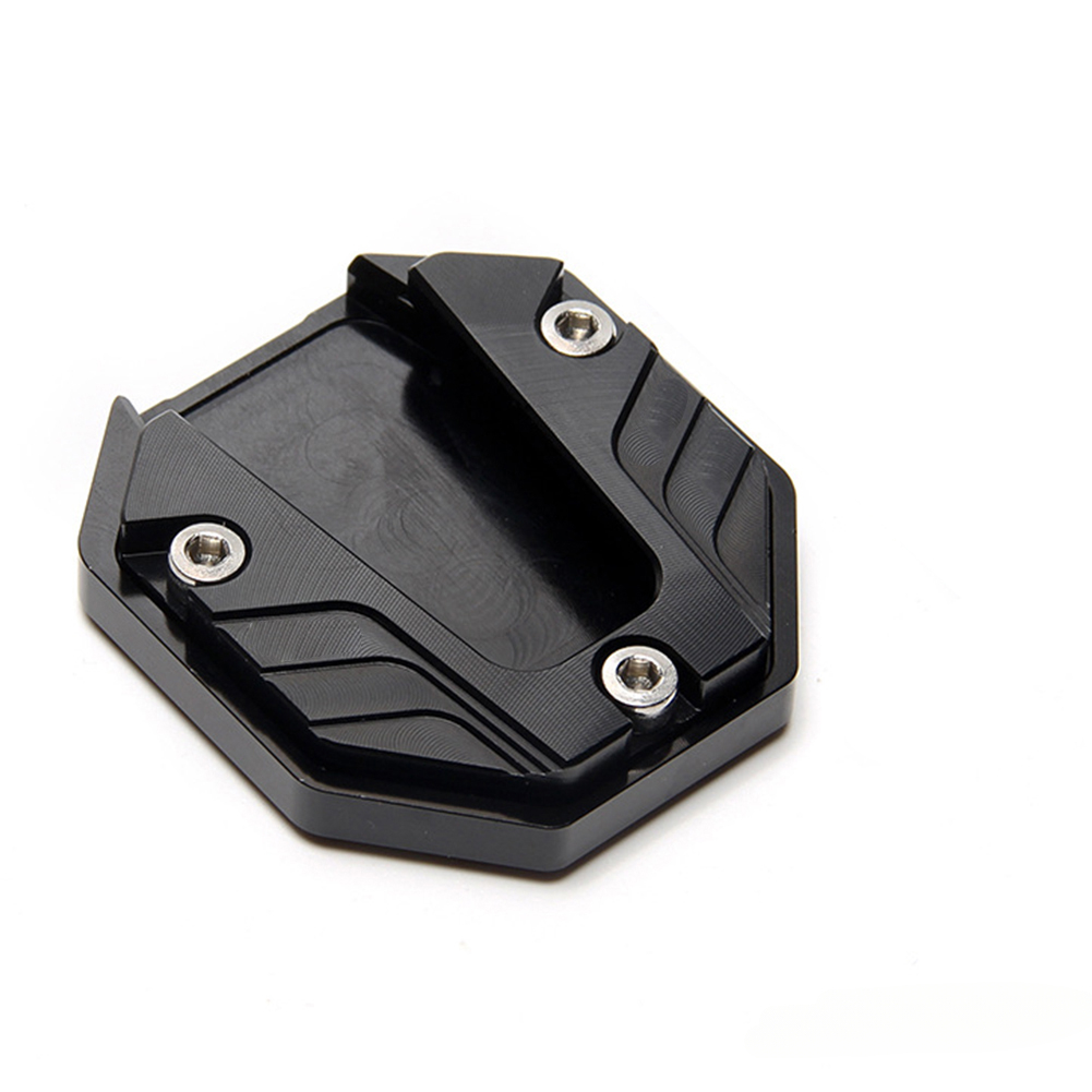 Piastra di supporto per estensione del cavalletto laterale per bici da moto in lega di alluminio CNC Base allargata antiscivolo: Black
