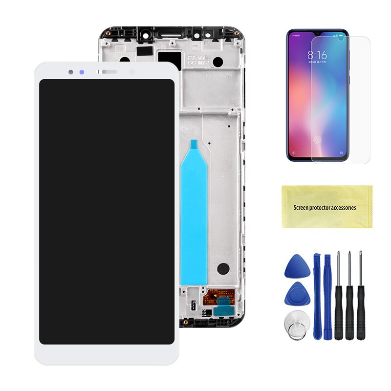 Originele Voor Xiaomi Redmi 5 Plus Lcd Touch Screen Voor Redmi 5 Plus Lcd Digitizer Met Frame Vervanging Reparatie: White With Frame