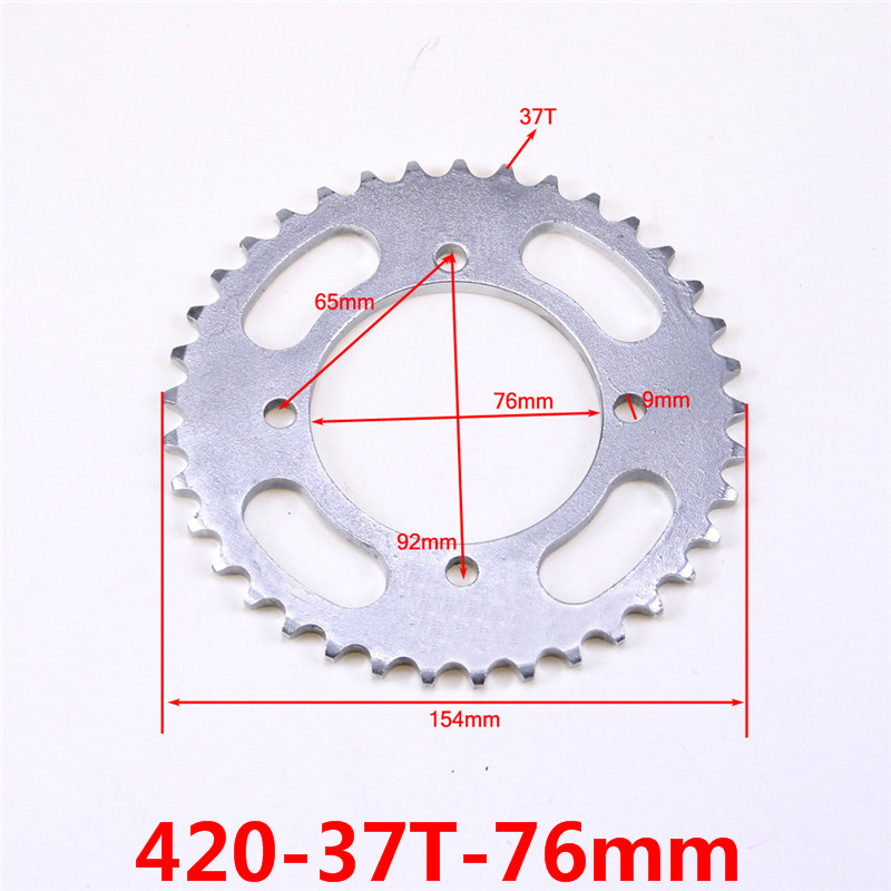 Piñón trasero TDPRO 37T/41T/46T/56T para cadena de motocicleta, piñón trasero para cadenas 420/428/520, 110cc, 125cc, 140cc, Dirt Bike: 420-37T-76MM