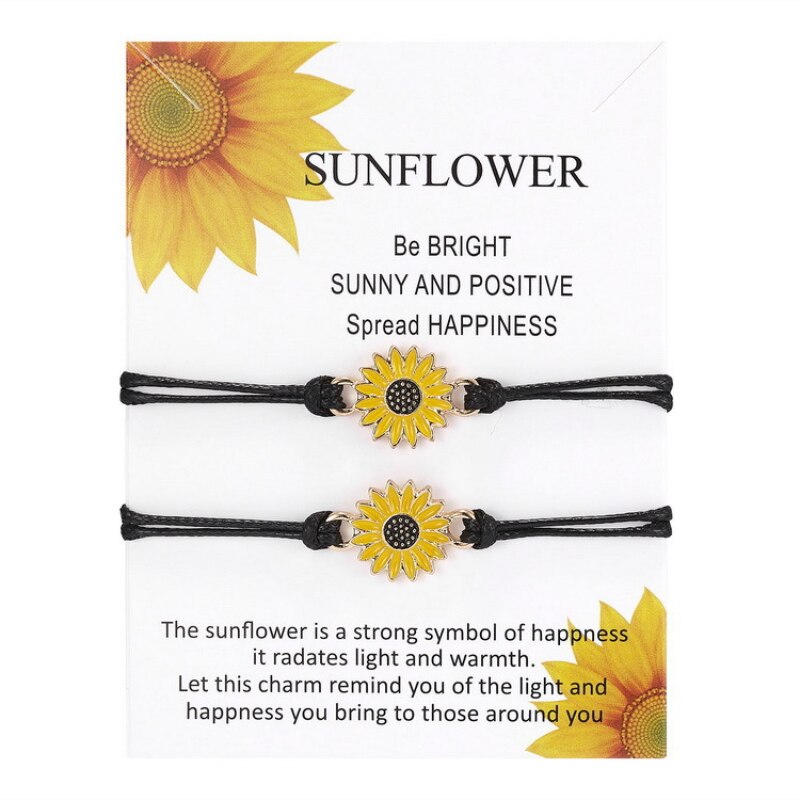 2 teile/satz Charme Paar Freundschaft Armband Liebe Herz Daisy Vulkanischen Stein Perle Armreifen Armband Für Frauen Männer Glück Merk Schmuck