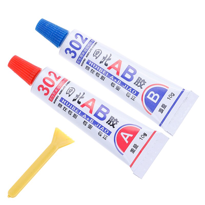 Pegamento líquido AB 302, Cuero de goma de madera de tela metálica, adhesivo de plástico UV, pegamento epoxi Universal de cianoacrilato, Super fuerte, 2 uds.