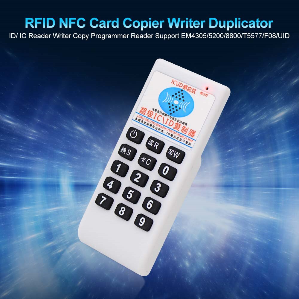 Handhållen 125 khz  -13.56 mhz frekvens rfid kopiator läsare skrivare id-kort kloner programmerare omskrivbara kort  em4305/t5577 uid