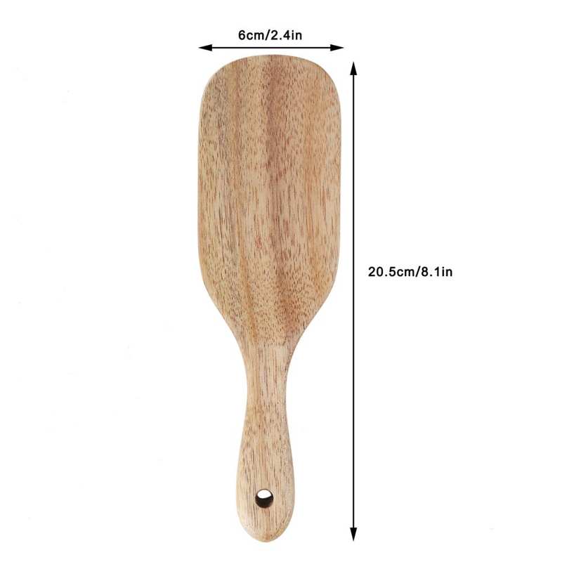 Teak Spatula Flat Shape Food Grade Wooden Cooking Spatula for Home Kitchen Cooking: 20.5x6cm