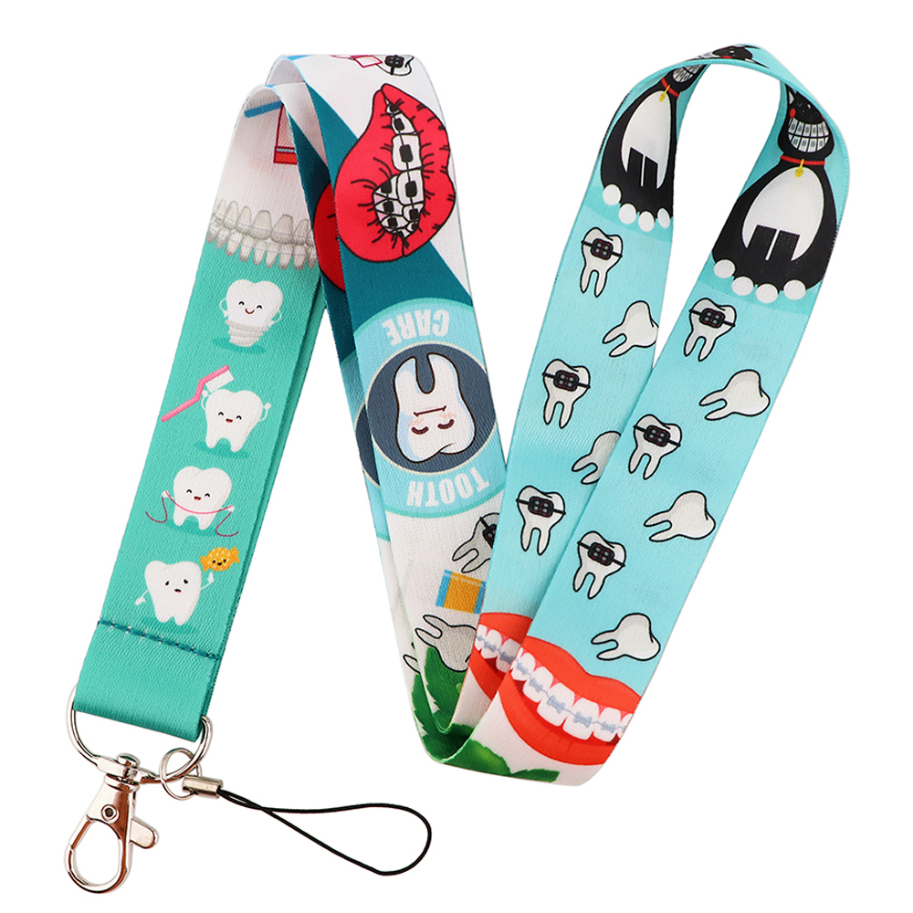 Nyckelband för mänskligt organ tandvård tandläkare halsrem kort id-korthållare nyckelring nyckelring tillbehör läkare sjuksköterska: Grön