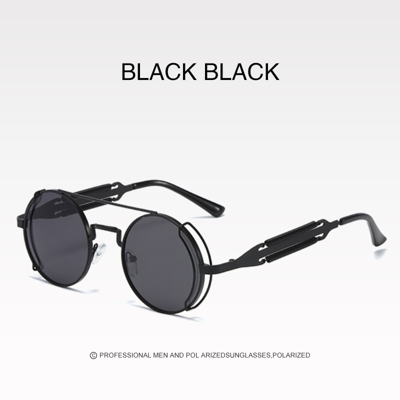 Sunglasses Vintage Style Steampunk Goggles Welding Punk Glasses Cosplay Brand Five Colors Lens: Navy Blue