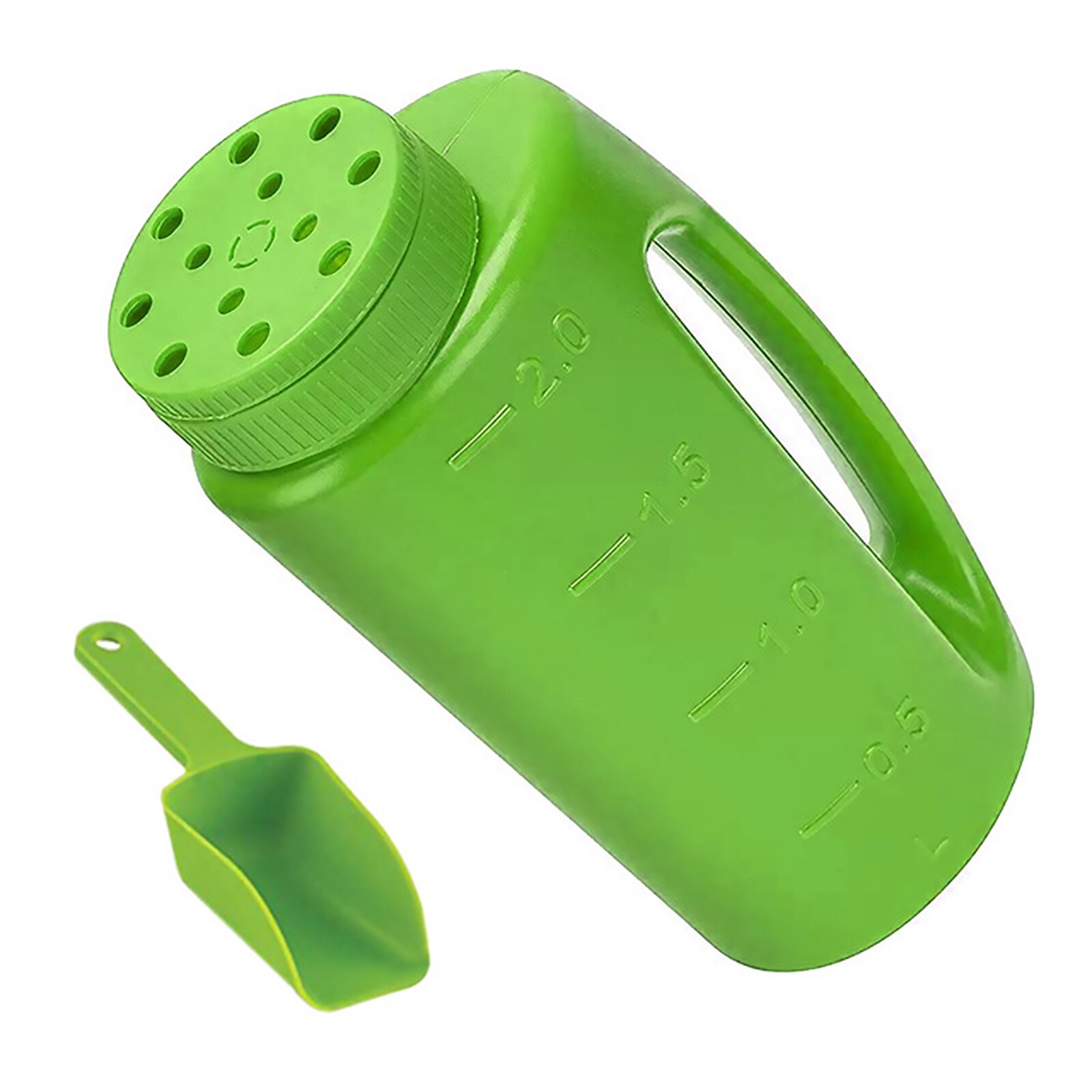 Handheld Spreader Fertilizer bottle Adjustable Hole Size Garden Farm Backyard Seed Spreader Sprinkler Salt Shaker Ice Melt: Green