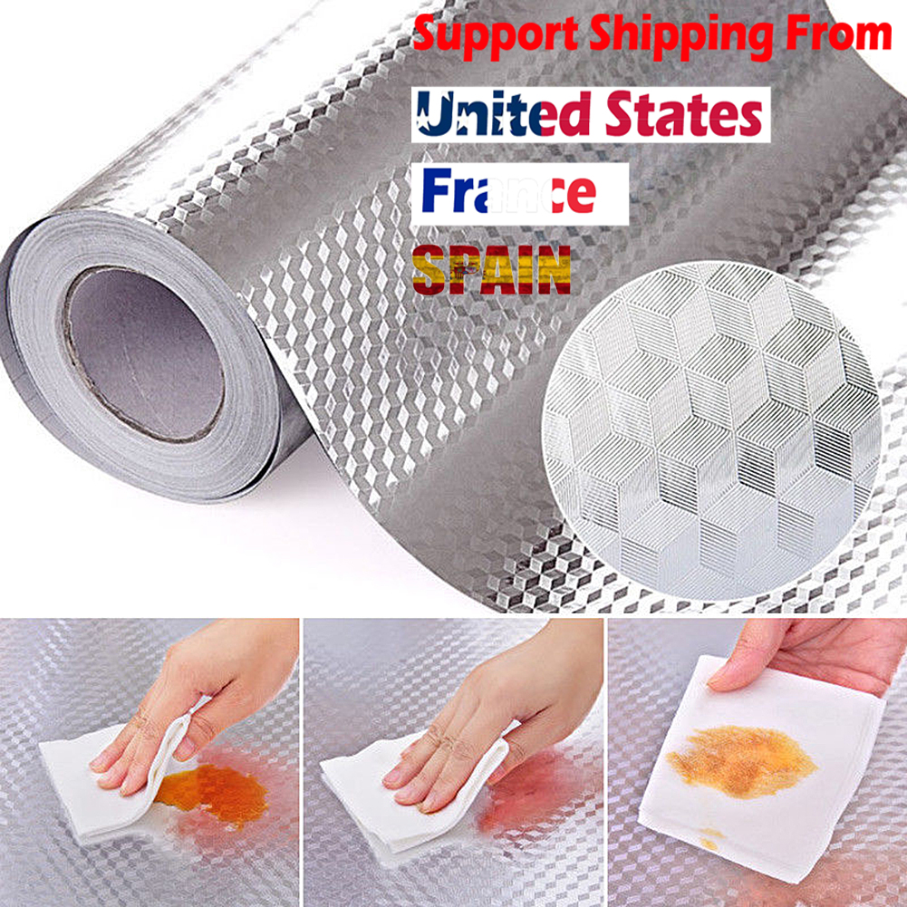 Oil-proof Floral Pattern Aluminum Foil Self Adhesive Water proof Cabinet Sticker