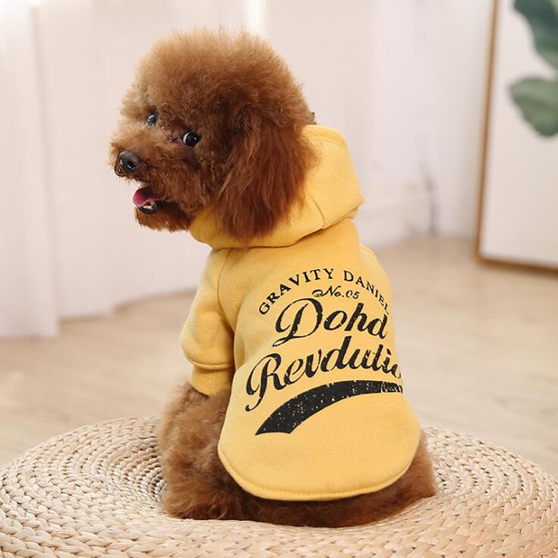 Letra capucha para perro mascota con capucha ropa de invierno cachorro abrigo ropa para perros pequeños Chihuahua de peluche disfraz ropa perro XS-XXXL