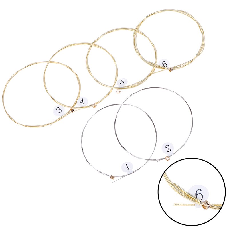 6pcs/set Folk Guitar String Replacement Parts Acoustic Guitar Copper Core Strings Kit Musical Instrument Accessories
