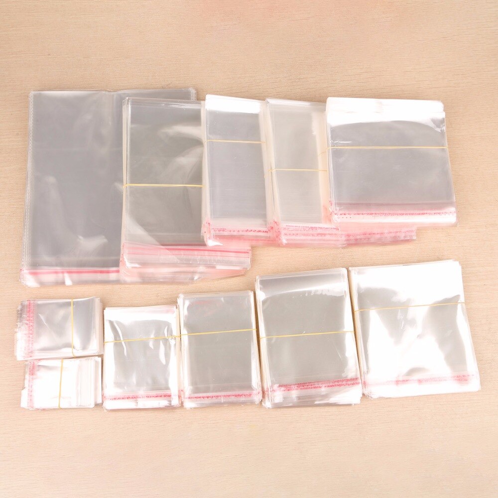 Storage Bags Clear Self Adhesive Seal Plastic Packaging Bag Resealable Cellophane OPP Poly Bags Bags