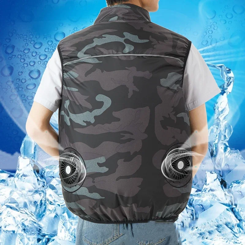 Zomerventilator ijsvest heren usb koelvest airconditioning kleding outdoor koelvest kamperen vissen mouwloze jas werk
