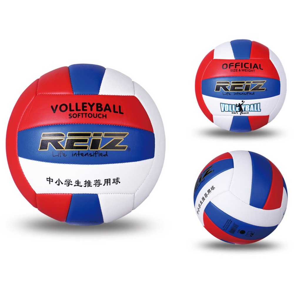 REIZ Soft PU Volleyball Ball Competition Training Ball Men Women Official Size Weight Soft Touch Volleyball Ball