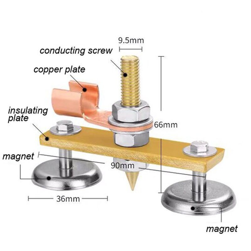 Magnetic Welding Head Safety Wire Holder With Copper Tail Welding Support Ground Clamp Welding Equipment Solder Tool