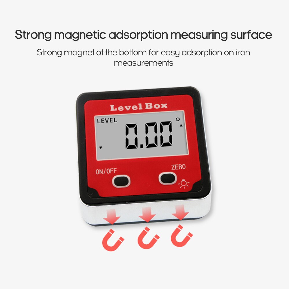 Digital Mag-netic Level Protractor Angle Finder Inclinometer Level Angle Meter Angle Measuring Tool for Carpentry / Building