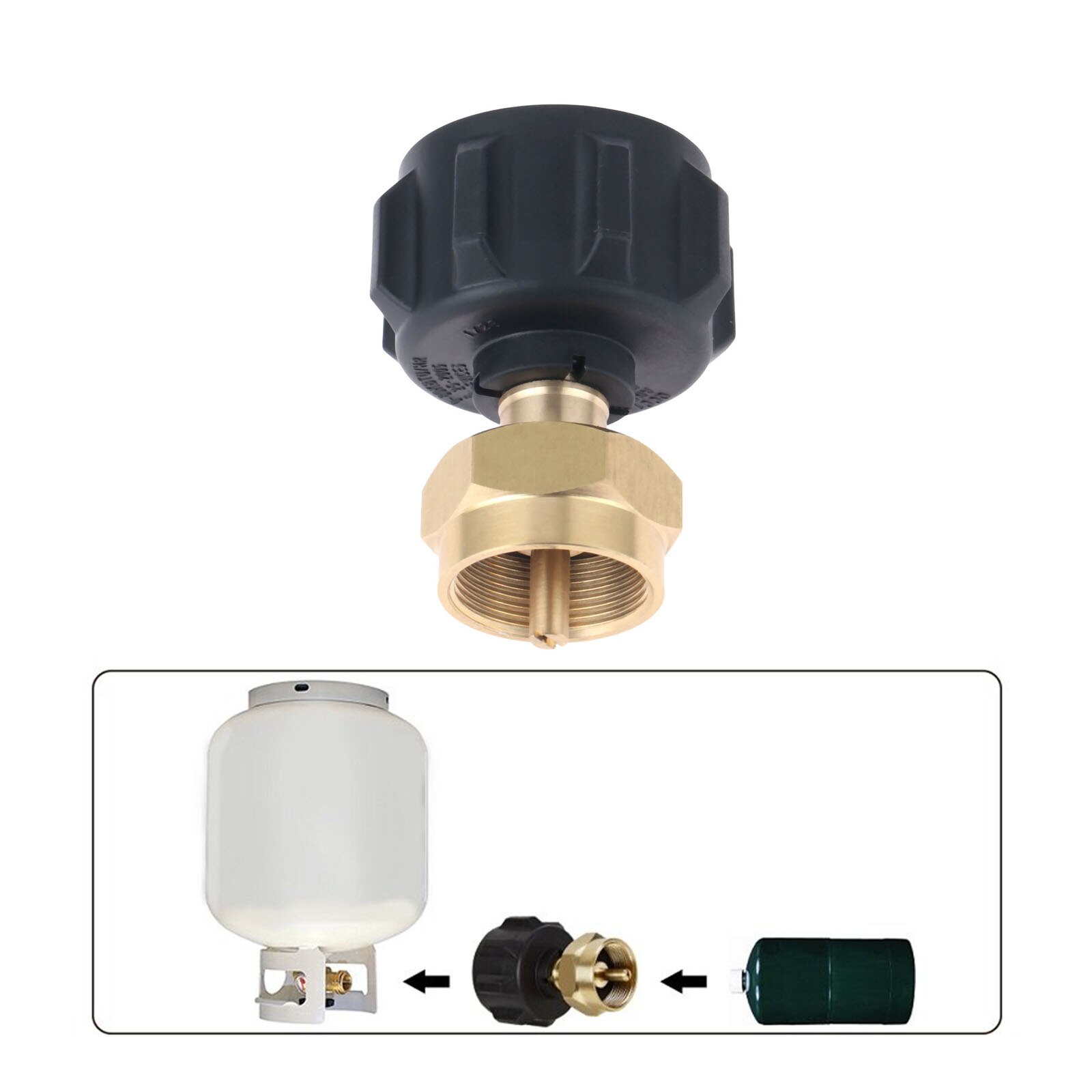 1 LB Propane Refill Adapter for QCC1 Tank and 1LB Gas Bottle Cylinder Outdoor BBQ Grill