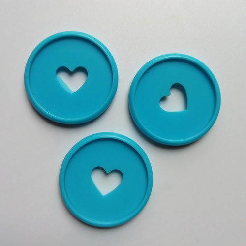 100PCS Colorful Heart Binder Rings Mushroom Hole Loose Leaf Ring Round Binding Plastic Disc Buckle Hoop DIY Binder Notebook: sky blue