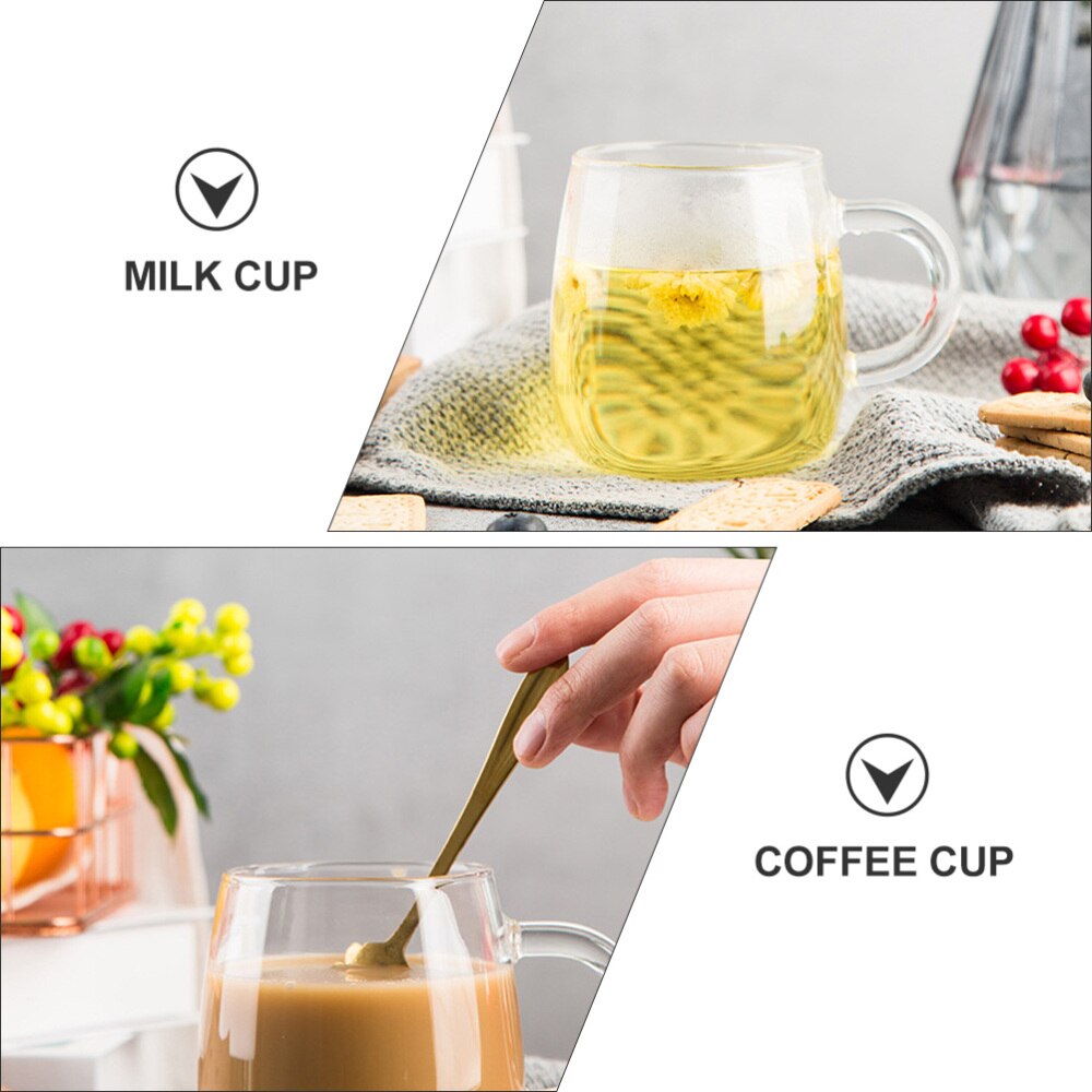 1Pc Transparent Water Mug Glass Cup Multi-function Cup (White)