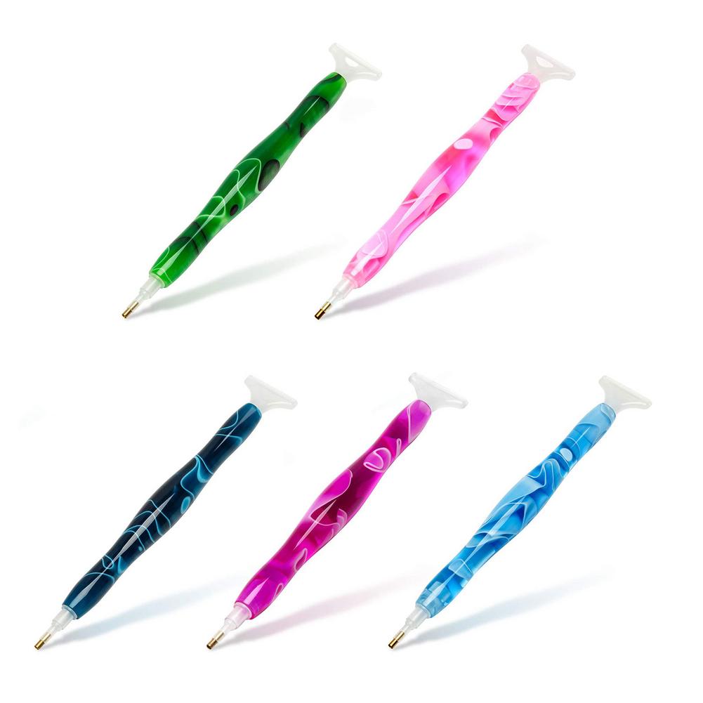 Stylo à pointe diamant en résine peint à la main, outil de manucure 5D, bricolage, broderie diamant, fait à la main, poinçon fantaisie, outil de couture