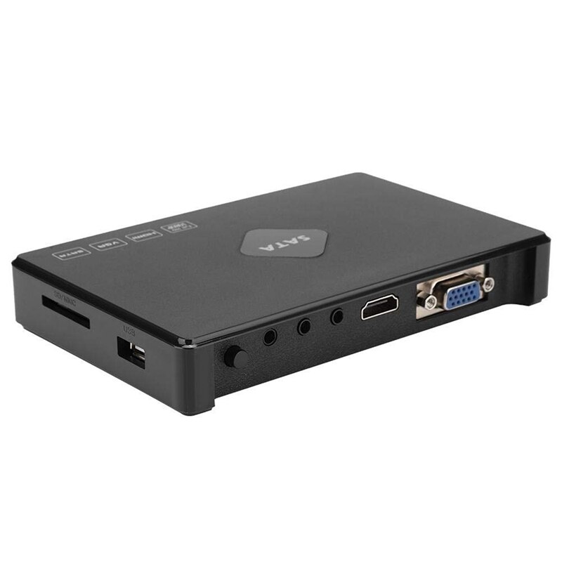 Mini Full HD 1080P 2,5 Zoll SATa HDD Player Video o Media mit HDMI/VGA/AV/USB/SD/MMC/Optische Ausgang EU Stecker: Default Title