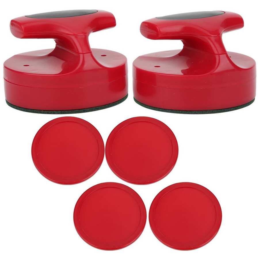 Hockeyspel bord 94mm slider pusher set med 4 puckar tillbehör stor storlek röda bordshockey puckar