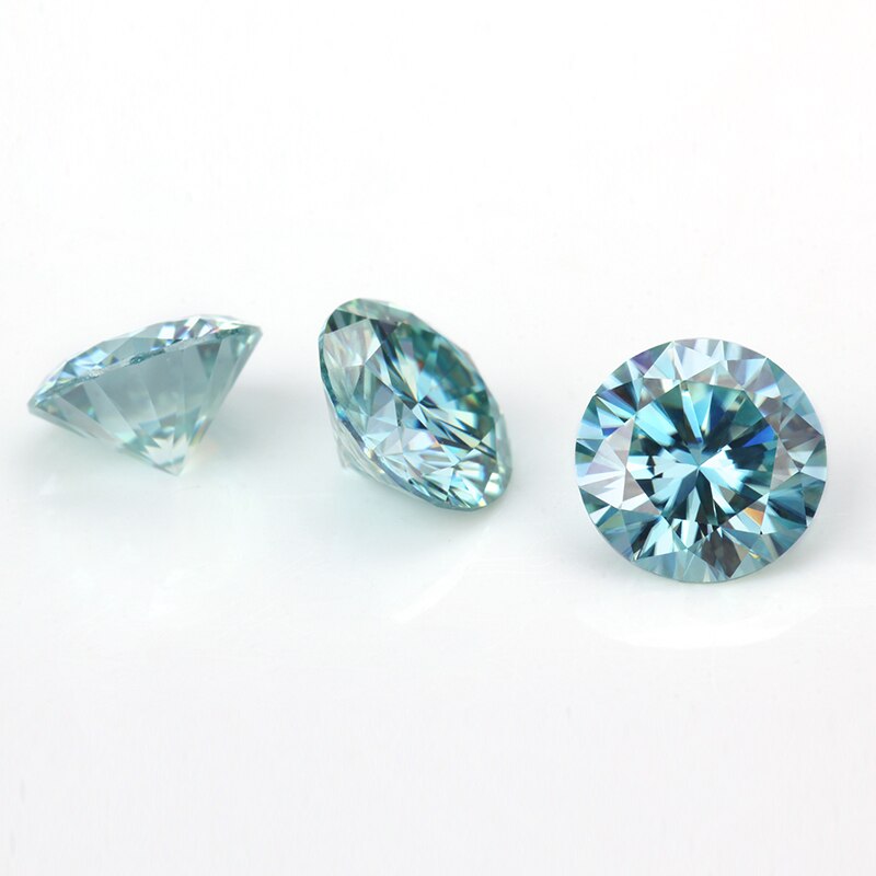 blue moissanites 5.5mm loose gems jewelry round brilliant cut beads