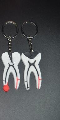Type de dent porte-clés 4 pièces en plastique boucle dentée bijoux dentaires