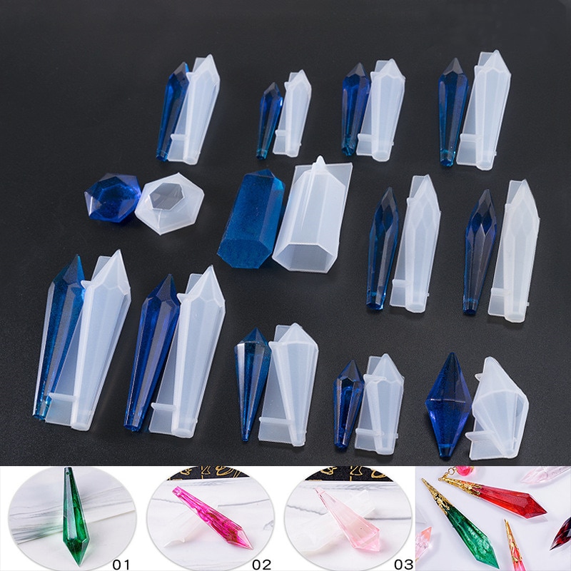 SNASAN Crystal pendulum wisiorek z otworem silikonowe formy narzędzie jubilerskie żywica epoksydowa UV formy suszony kwiat żywica dekoracyjne rzemiosło