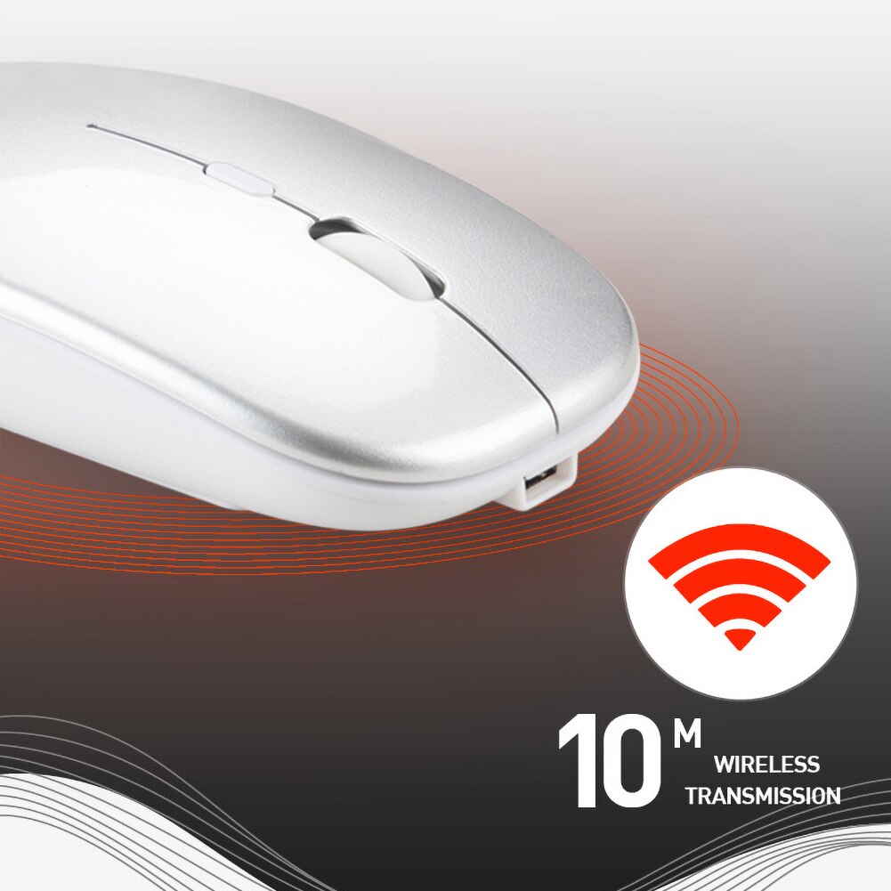 2.4G bezprzewodowy USB akumulator Bluetooth 5.0 cichy do gier myszka do PC Laptop