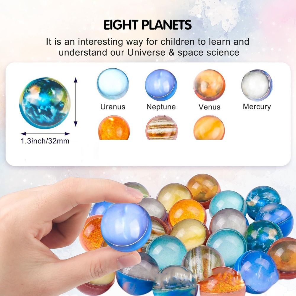 10 Stück Galaxy Sonnensystem Planet Bälle Schaum Hüpfball Raum Planeten Ball Acht Planeten Sternenhimmel Galaxy Schaumstoffball Mottoparty
