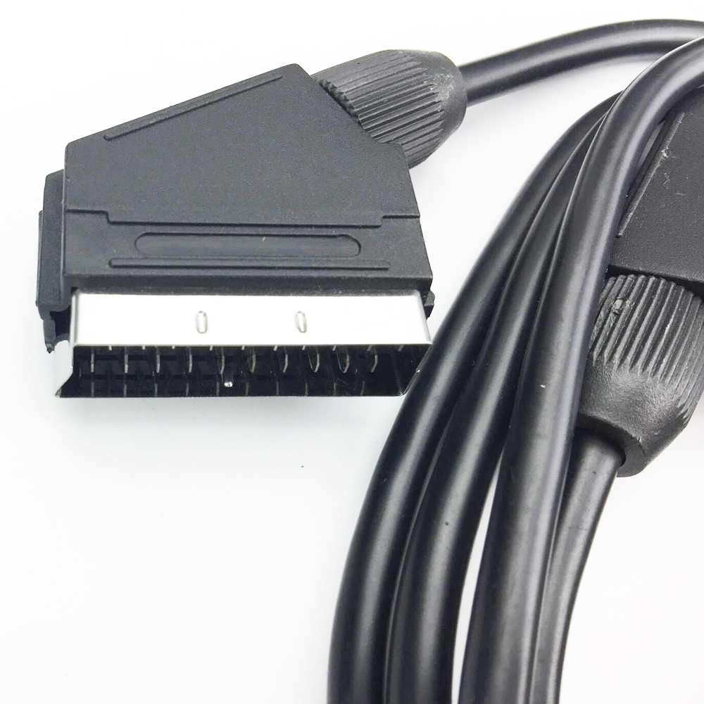 1.5M EU Version Male to Male Nickle Plated Scart Cable 21-pin TV DVD VCR Audio Video Lead Cables