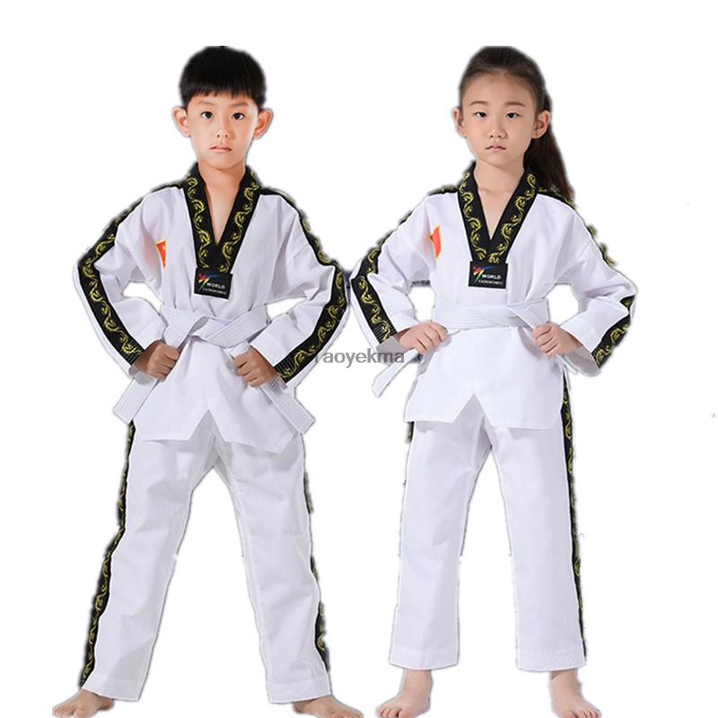 Hvid taekwondo tøj professionel mand kvinde taekwondo uniform børn adule taekwondo træningsdragter