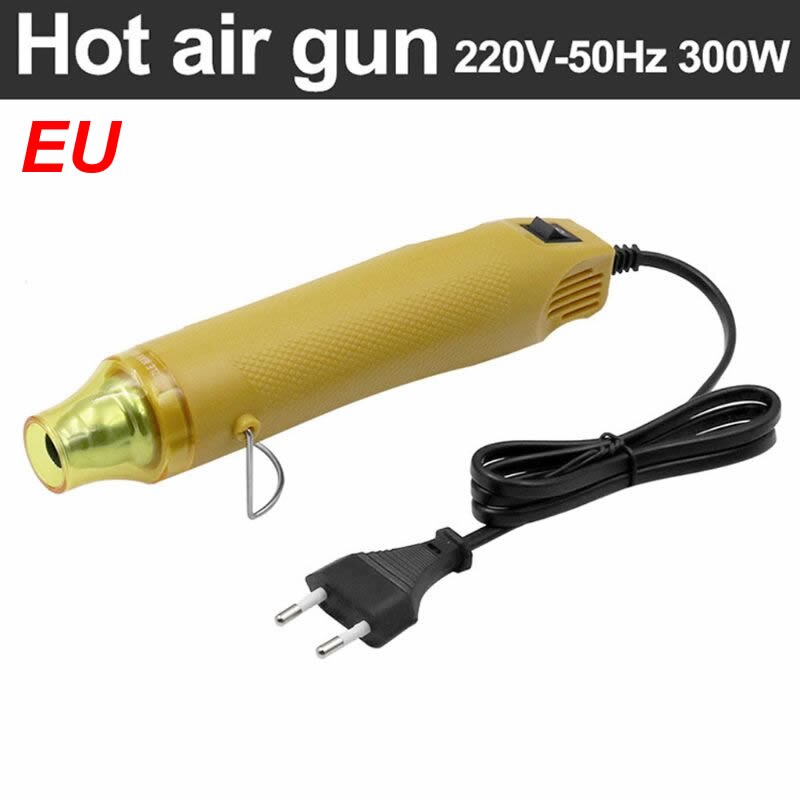 110v 220v diy elektriska värmepistoler luftpistoler verktyg 300w temperaturkrympsäte elektrisk luftpistol/värmepistol: Eu