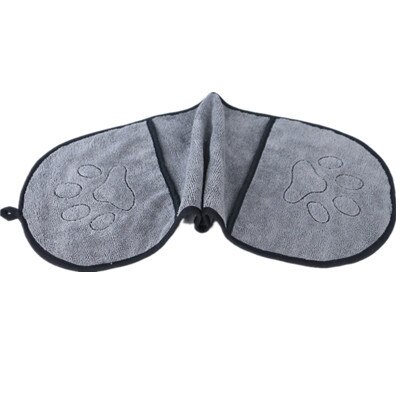 Aapet 1pc fiber husdjur badhandduk superabsorberande husdjur torkhandduk hund katt valp filt med pocket katt kattunge rengöring leveranser: Grå