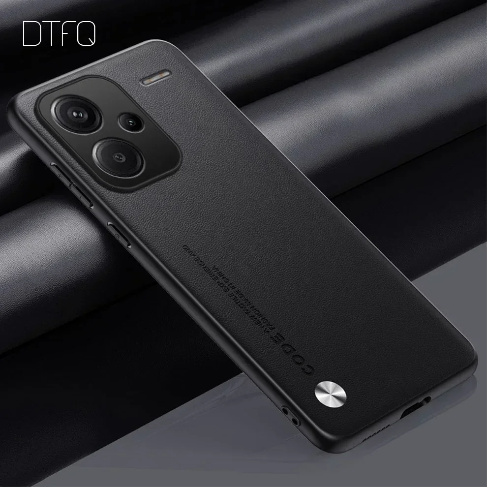 Capa Traseira Anti Choque para Xiaomi, Capa De Couro De Luxo Para Redmi Note 13 Pro Plus: TELA DE PINTURA / Bege