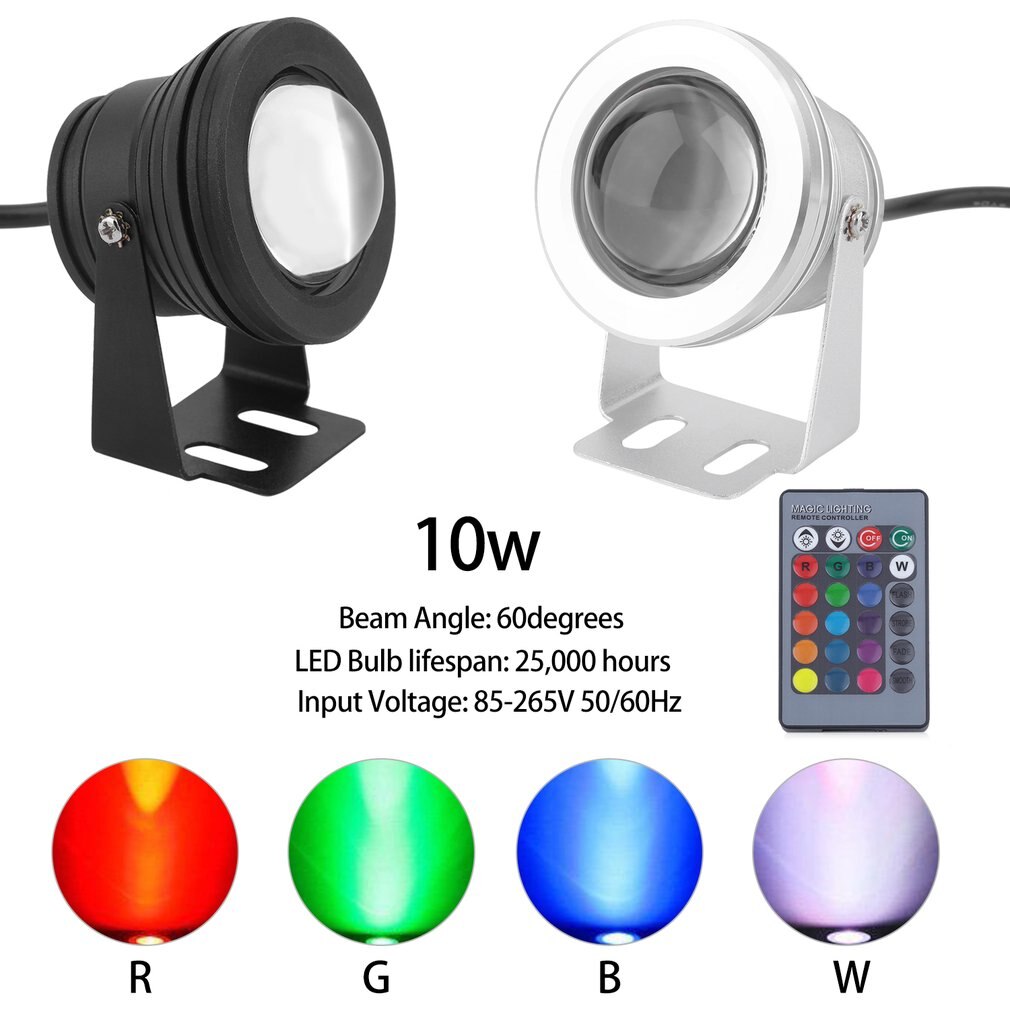 10W Rgb Led Onderwater Spot Light IP68 Waterdichte High Power 16 Kleuren Veranderen Tuin Fontein Licht Met Ir Afstandsbediening controller