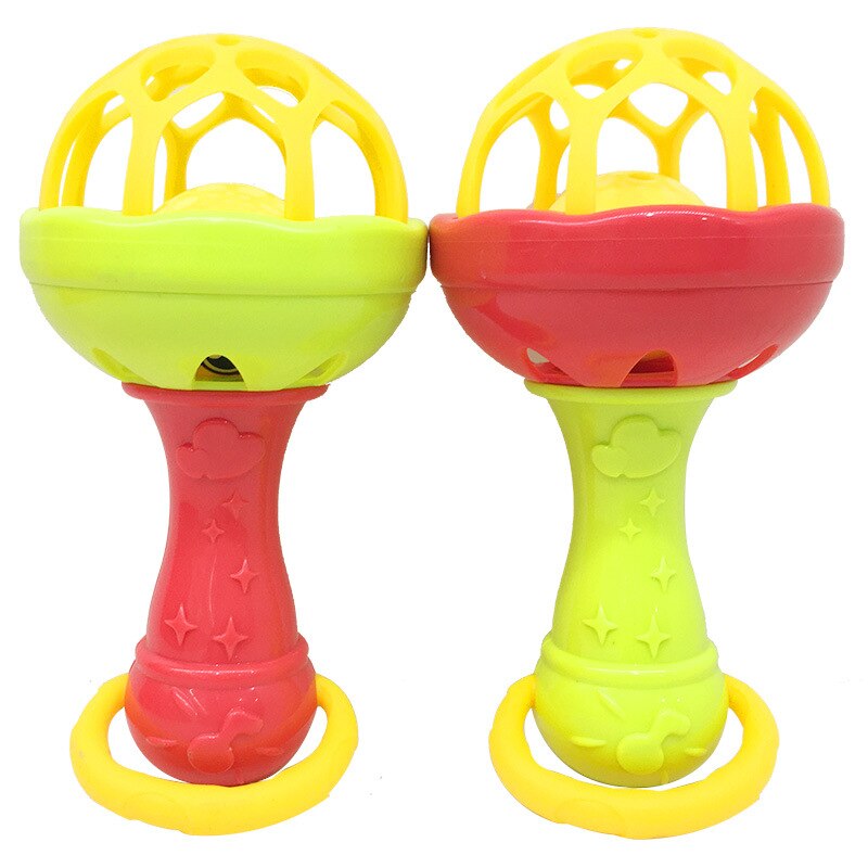 TOBEFU Plastic Intelligence Grasping Gums Teethers Baby Rattle Toys Food Grade Hand Bell Teething Rattle for 0-3 years Baby: Single bell