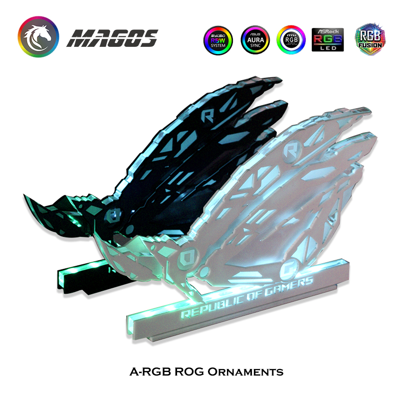 RGB Hand-Made Ornaments Gamers Gamer DIY Computer Case,ROG Brand Faith , Modding Mechanical Eye M/B 5V ARGB SYNC