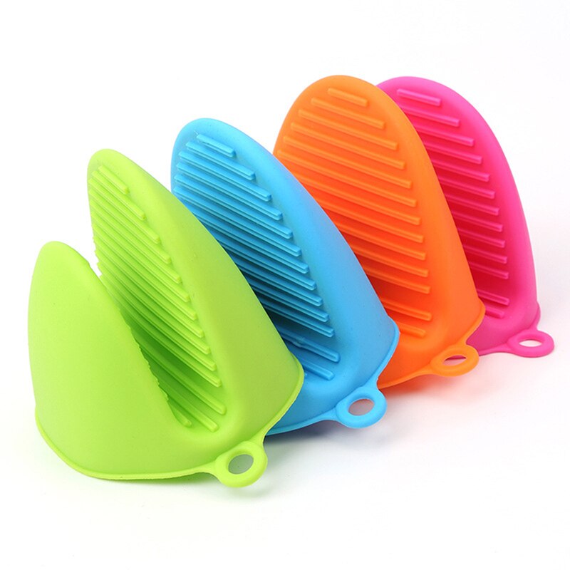 Cocina Para hornear Gel de sílice de aislamiento térmico Clip antiquemaduras guantes antideslizantes tazón para el hogar horno microondas guantes