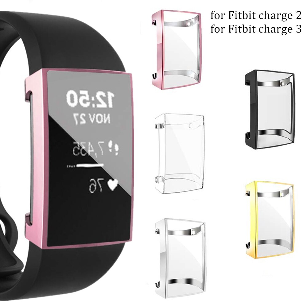 For Fitbit Charge 3 Case Soft TPU Silicone Protective Clear Case Cover for Fitbit Charge 2 Shell Smart Watch Band Accessories