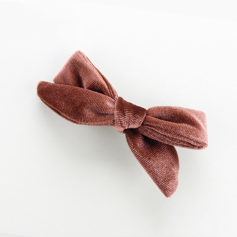 Doux bébé nœud papillon épingles à cheveux velours ruban nœud pinces à cheveux bébé fille chapeaux élastique enfants enfant en bas âge bébé cheveux accessoires: Marron