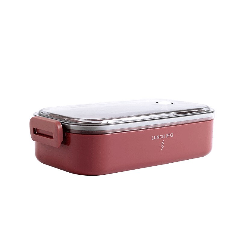 700ML 1400ML Portable Lunch Box 550ML Soup Bucket Single Double Layer Leak-Proof Food Container Children School Office Bento Box: U6682 Red