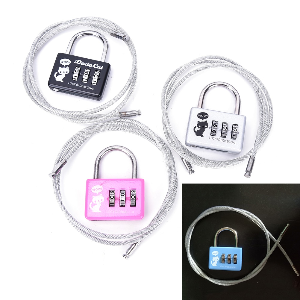 One Piece 3-Digit Combination Number Lock Travel Luggage Suitcase Handbag Padlock Security Code Lock Random Color